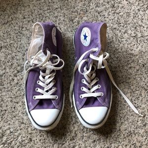 Purple high-top converse